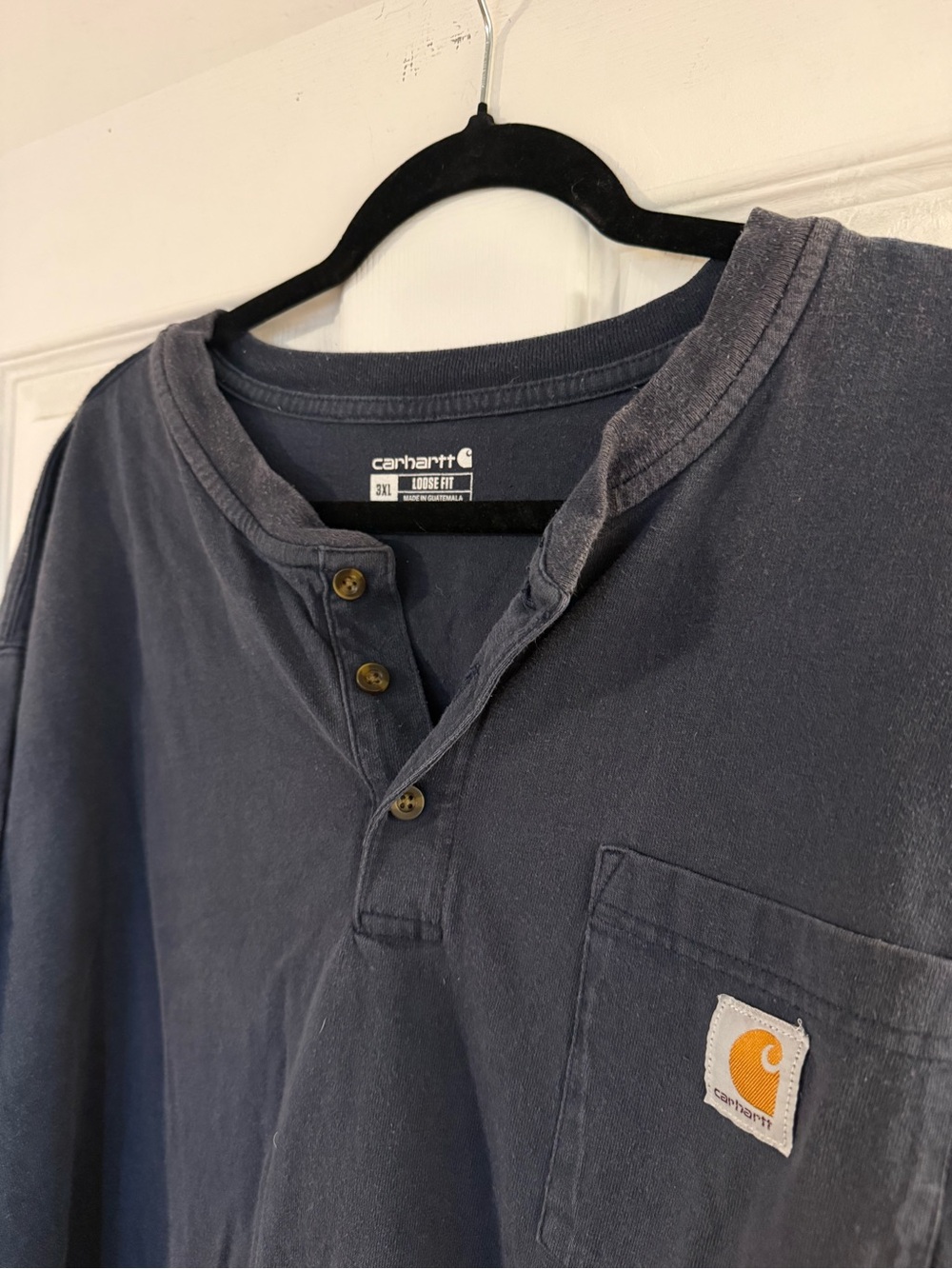 Carhartt Slate Blue Short-Sleeve Pocket Henley Tee - Picture 3 of 4